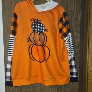 SHEIN Curve Pumpkin Fall Womens Hoodie